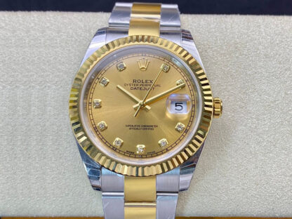 AAA Replica Rolex Datejust M126333-0011 EW Factory Yellow Gold Diamond Dial Mens Watch