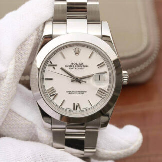 AAA Replica Rolex Datejust 41MM EW Factory Stainless Steel White Dial Mens Watch