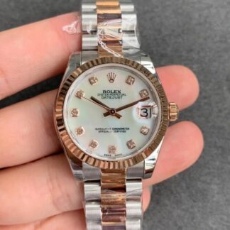 AAA Replica Rolex Datejust M278271-0025 GS Factory Rose Gold White Dial Ladies Watch