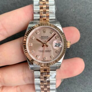 AAA Replica Rolex Datejust M278271-0024 GS Factory Diamond Pink Dial Ladies Watch