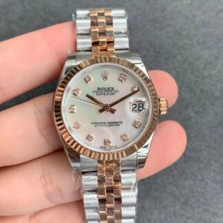 AAA Replica Rolex Datejust M278271-0026 GS Factory Rose Gold White Dial Ladies Watch