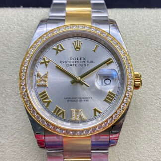 AAA Replica Rolex Datejust M126283RBR-0018 EW Factory Gold Bezel Mens Watch