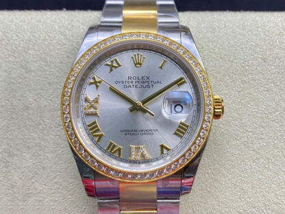 AAA Replica Rolex Datejust M126283RBR-0018 EW Factory Gold Bezel Mens Watch