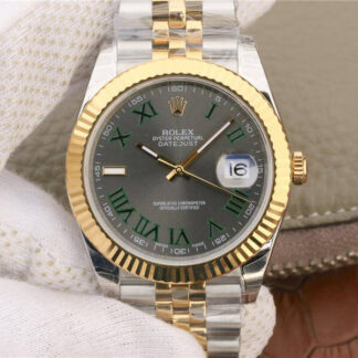 AAA Replica Rolex Datejust M126333-0020 EW Factory Yellow Gold Grey Dial Mens Watch