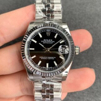 AAA Replica Rolex Datejust M178274-0004 GS Factory Stainless Steel Black Dial Ladies Watch