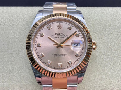 AAA Replica Rolex Datejust M126331-0007 41MM EW Factory V3 Rose Gold Pink Dial Mens Watch