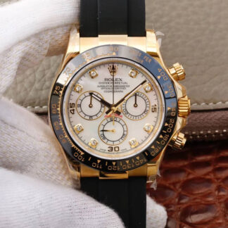 AAA Replica Rolex Daytona Cosmograph M116518ln-0037 JH Factory V6 Diamond White Dial Mens Watch