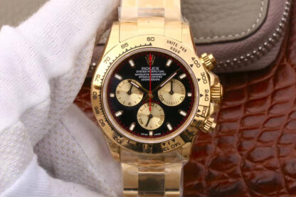AAA Replica Rolex Daytona Cosmograph M116508-0009 JH Factory Yellow Gold Black Dial Mens Watch