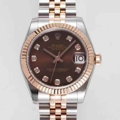 AAA Replica Rolex Datejust m278271-0028 GS Factory Diamond Brown Dial Ladies Watch | aaareplicawatches.is
