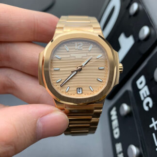 AAA Replica Patek Philippe Nautilus 7118/1R-010 3K Factory Gold Dial Ladies Watch
