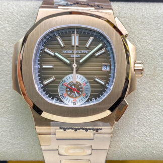 AAA Replica Patek Philippe Nautilus 5980-1R 3K Factory V2 Rose Gold Mens Watch
