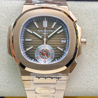AAA Replica Patek Philippe Nautilus 5980-1R 3K Factory V2 Rose Gold Mens Watch