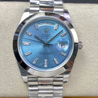 AAA Replica Rolex Day Date 228206 EW Factory Ice Blue Dial Mens Watch