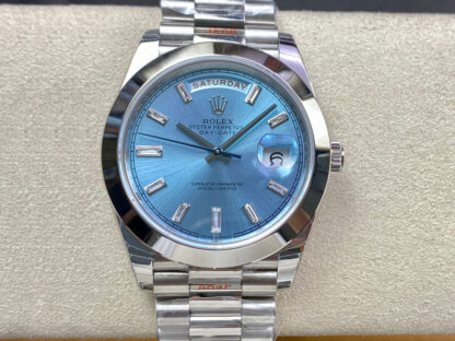 AAA Replica Rolex Day Date 228206 EW Factory Ice Blue Dial Mens Watch