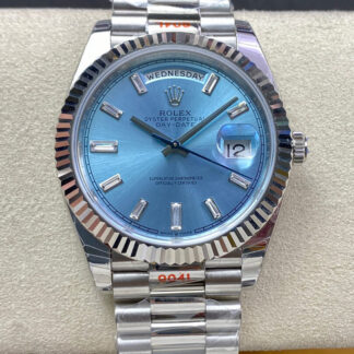 AAA Replica Rolex Day Date M228236-0006 EW Factory Ice Blue Dial Mens Watch