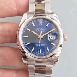 AAA Replica Rolex Datejust II 36mm 116200 AR Factory Blue Dial Mens Watch