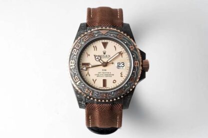 AAA Replica Rolex GMT-MASTER II Diw Brown Fabric Strap Mens Watch