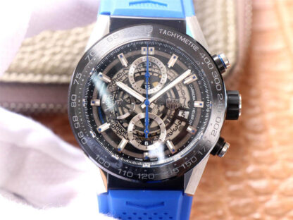 AAA Replica TAG Heuer Carrera CAR2A1T.FT6052 XF Factory Blue Rubber Strap Mens Watch