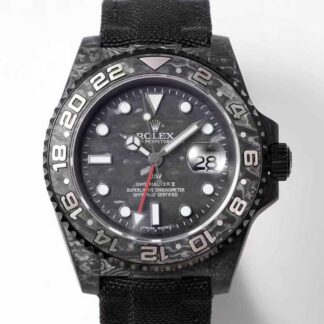 AAA Replica Rolex GMT-MASTER II Diw Carbon Fiber Black Fabric Strap Mens Watch | aaareplicawatches.is
