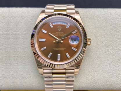 AAA Replica Rolex Day Date 228235 EW Factory V2 Brown Dial Mens Watch