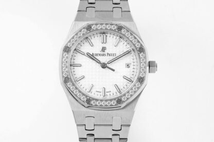 AAA Replica Audemars Piguet Royal Oak 77350ST 8F Factory Silver Dial Ladies Watch
