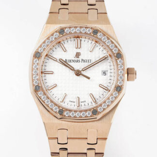 AAA Replica Audemars Piguet Royal Oak 77351OR.ZZ.1261OR.01 8F Factory Rose Gold Ladies Watch