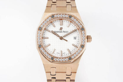 AAA Replica Audemars Piguet Royal Oak 77351OR.ZZ.1261OR.01 8F Factory Rose Gold Ladies Watch