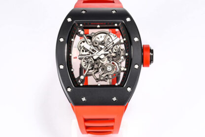 AAA Replica Richard Mille RM-055 BBR Factory Ceramic Case Red Strap Mens Watch