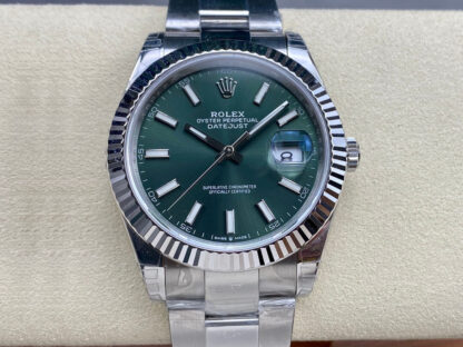 AAA Replica Rolex Datejust M126334-0028 VS Factory Green Dial Mens Watch