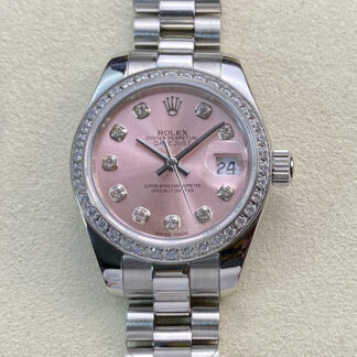 AAA Replica Rolex Datejust M279139RBR-0005 28MM BP Factory Pink Dial Ladies Watch