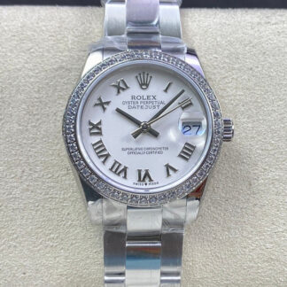 AAA Replica Rolex Datejust M278384RBR-0013 31MM EW Factory White Dial Ladies Watch