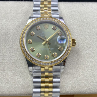 AAA Replica Rolex Datejust M278383RBR-0030 31MM EW Factory Diamond Bezel Ladies Watch