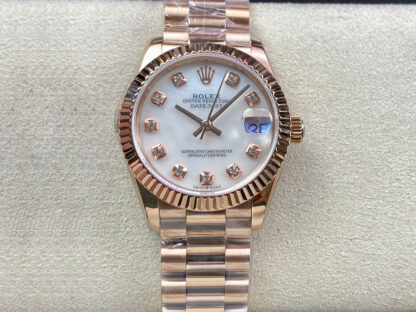 AAA Replica Rolex Datejust M278275-0009 31MM EW Factory Rose Gold Ladies Watch
