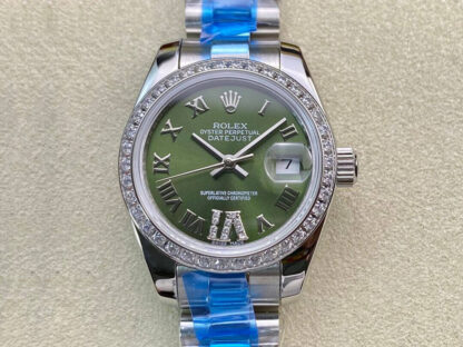 AAA Replica Rolex Datejust 28MM BP Factory Diamond-set Green Dial Ladies Watch