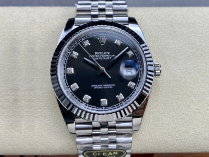 AAA Replica Rolex Datejust M126334-0012 Clean Factory Black Dial Mens Watch