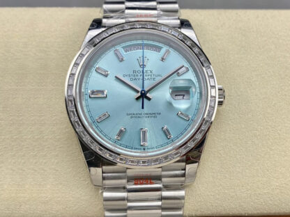 AAA Replica Rolex Day Date M228396TBR-0002 GM Factory Ice Blue Dial Mens Watch