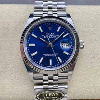 AAA Replica Rolex Datejust M126234-0017 36MM Clean Factory Blue Dial Mens Watch
