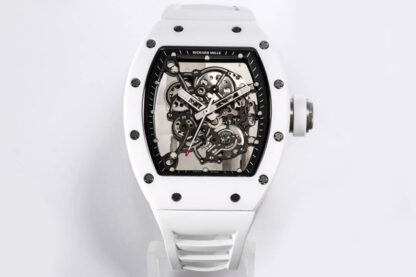 AAA Replica Richard Mille RM-055 BBR Factory V2 White Ceramic Case Mens Watch