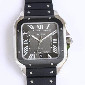 AAA Replica Cartier Santos WSSA0037 GF Factory V2 Rubber Strap Mens Watch