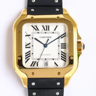 AAA Replica Cartier Santos WGSA0009 GF Factory V2 Yellow Gold Mens Watch