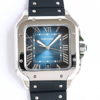 AAA Replica Cartier Santos WSSA0030 GF Factory V2 Rubber Strap Mens Watch