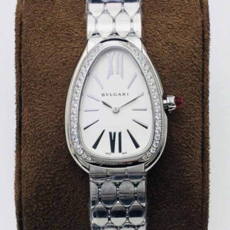 AAA Replica Bvlgari Serpenti 103361 BV Factory Silver White Dial Ladies Watch