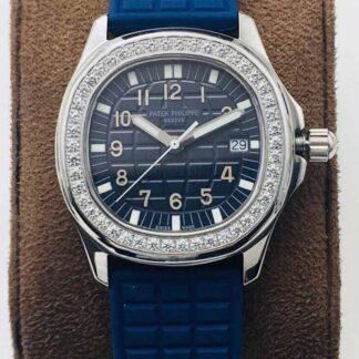 AAA Replica Patek Philippe Aquanaut 5067A-025 Quartz Movement PPF Factory Blue Dial Ladies Watch