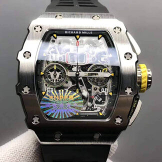 AAA Replica Richard Mille RM11-03 KV Factory Titanium Case Rubber Strap Mens Watch