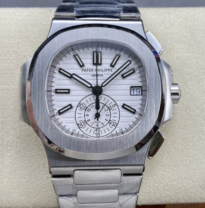 AAA Replica Patek Philippe Nautilus 5980/1A-019 PPF Factory White Dial Mens Watch