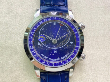 AAA Replica Patek Philippe Grand Complications 6102P-001 AI Factory Sky Moon Blue Dial Mens Watch