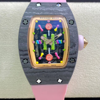 AAA Replica Richard Mille RM-07 RM Factory Pink Strap Ladies Watch | aaareplicawatches.is