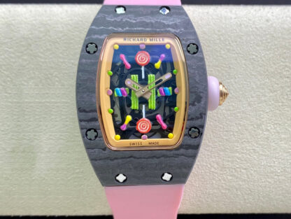 AAA Replica Richard Mille RM-07 RM Factory Pink Strap Ladies Watch | aaareplicawatches.is