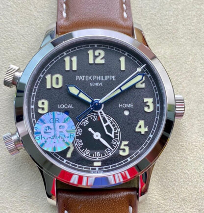 AAA Replica Patek Philippe Calatrava 5524G-001 GR Factory V2 Brown Strap Mens Watch | aaareplicawatches.is