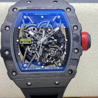 AAA Replica Richard Mille RM35-02 T+ Factory NTPT Carbon Fiber Black Strap Mens Watch | aaareplicawatches.is